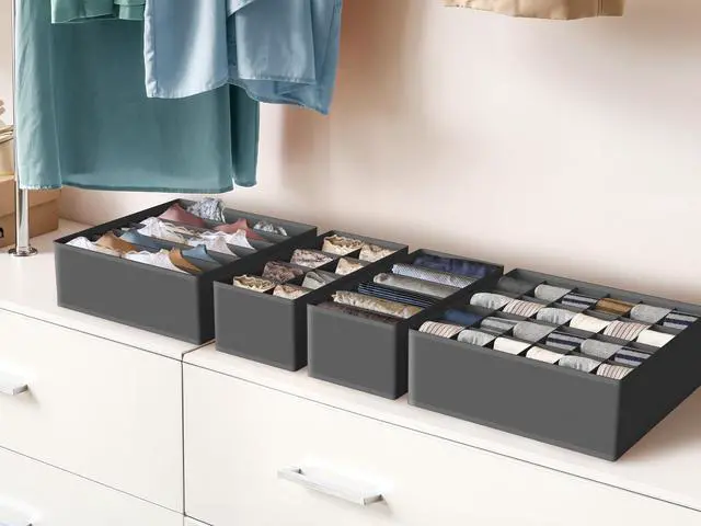Alt view image 7 of 7 - 4-Pack Drawer Organizer Set for Underwear/Socks/Bra