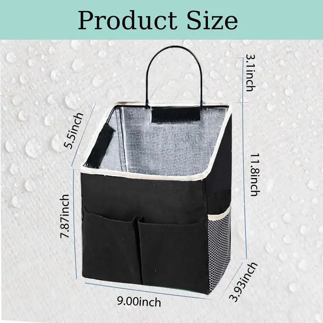 Alt view image 2 of 5 - 2pcs Wall Hanging Storage Bag,Wall Hanging Organizer Bags with Pockets, Wall Organizer Storage for Dormitory Bathroom Bedroom Kitchen(Black)