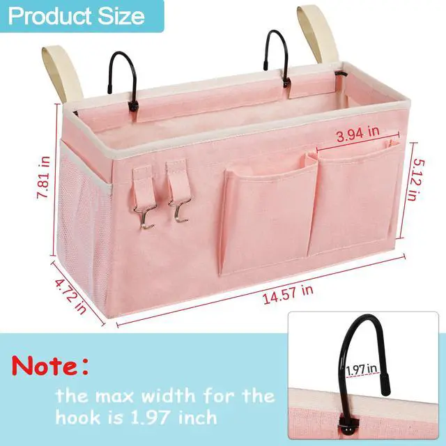 Alt view image 3 of 7 - Bedside Caddy, Bedside Storage Bag Hanging Organizer for Bunk Dorm Bed Rail