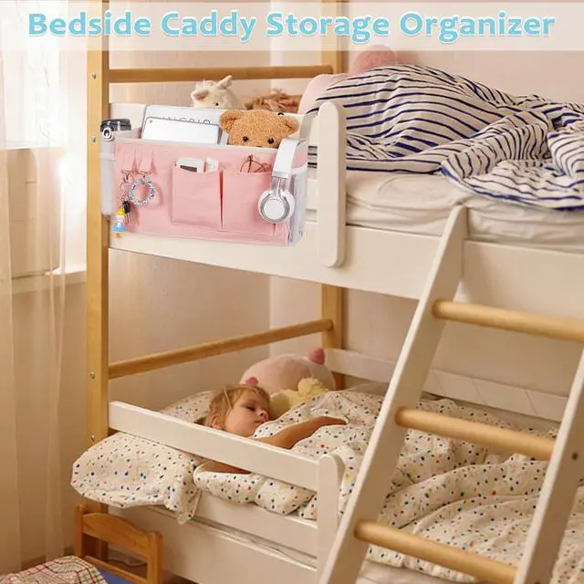 Alt view image 6 of 7 - Bedside Caddy, Bedside Storage Bag Hanging Organizer for Bunk Dorm Bed Rail