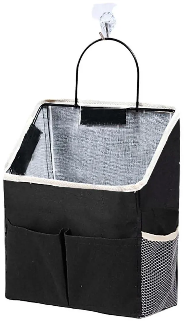 Main image of Wall Hanging Storage Bag,Wall Hanging Organizer Bags with Pockets, Wall Organizer Storage for Dormitory Bathroom Bedroom Kitchen(Black 1)