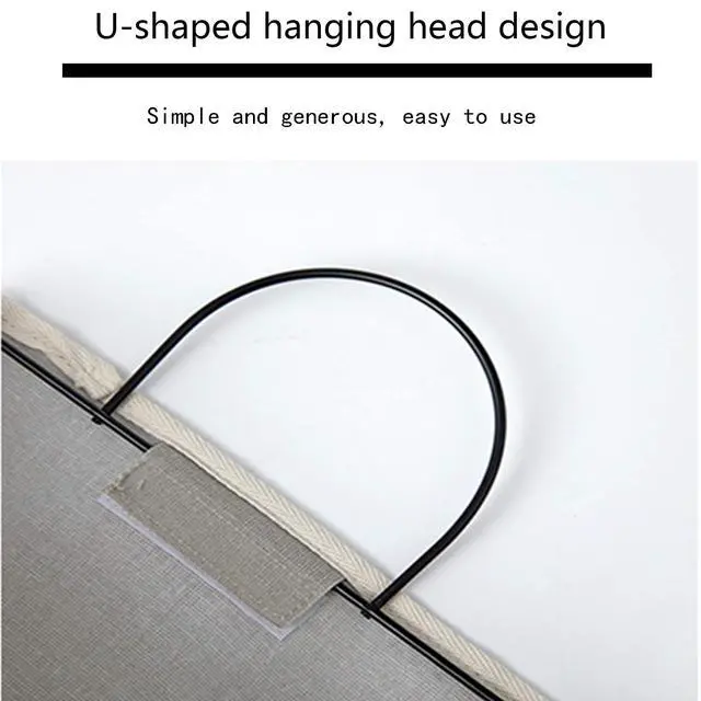Alt view image 3 of 7 - Wall Hanging Storage Bag, Waterproof Over The Door Closet Organizer Hanging Pocket Linen Cotton Organizer Box Containers for Bedroom, Bathroom (White)