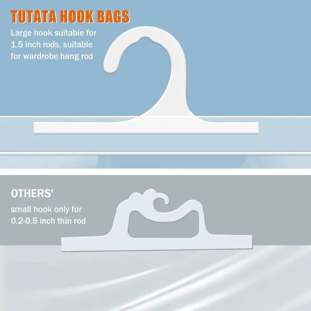 Alt view image 3 of 7 - 12x12-inch Hanging Storage Bags, Headphone Storage Bags, 12x12 Scrapbook Paper Organizer, Large Hook Clear Plastic Bags for Classroom, Library, and Pharmacy Use-24 Pack