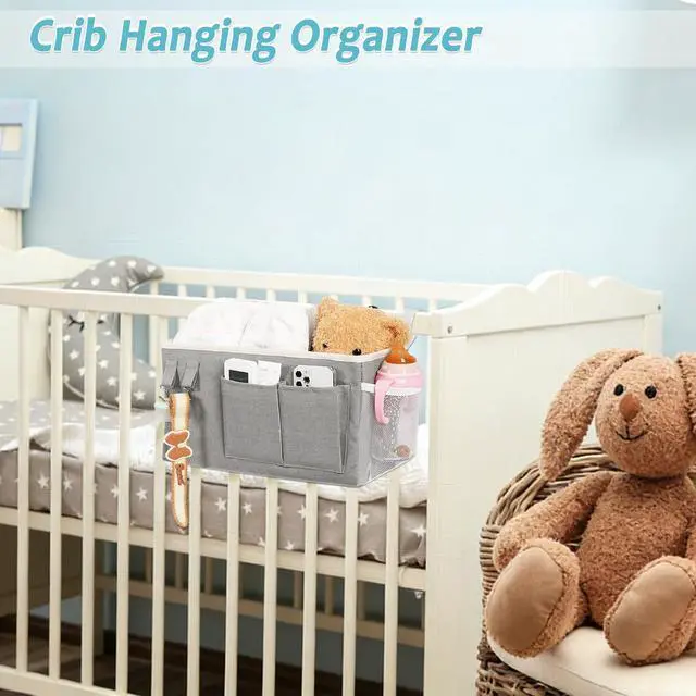 Alt view image 7 of 7 - Bedside Caddy, Bedside Storage Bag Hanging Organizer for Bunk Dorm Bed Rail