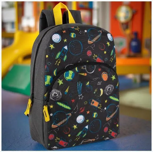 Alt view image 6 of 7 - 15 Inch Kids Backpacks for Boys & Girls | Preschool, Kindergarten, Elementary School Backpacks with Adjustable, Padded Straps (Stellar Space)