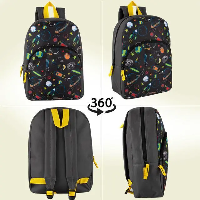 Alt view image 4 of 7 - 15 Inch Kids Backpacks for Boys & Girls | Preschool, Kindergarten, Elementary School Backpacks with Adjustable, Padded Straps (Stellar Space)