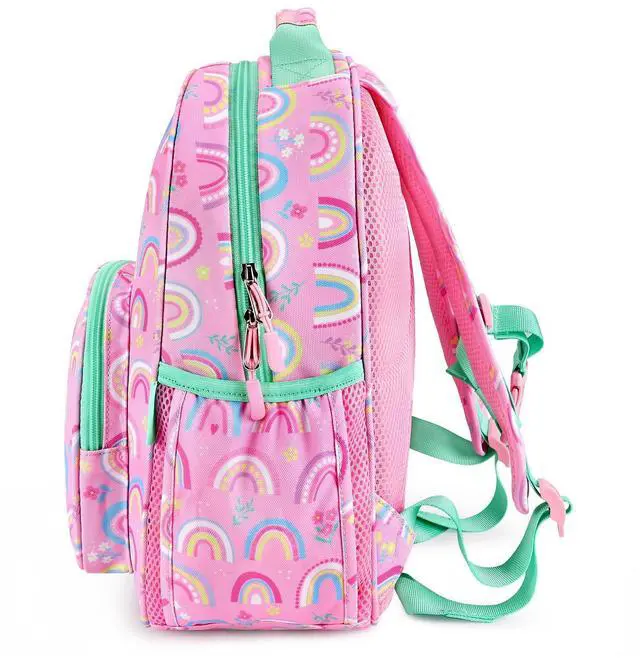 Alt view image 6 of 6 - Girls Backpack 5-8: Lightweight Kids Backpacks for Girls - Girl Bookbag for Elementary School - Rainbow Pink
