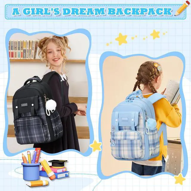 Alt view image 2 of 7 - Girls Backpack, Ideal School Backpack for Girls from Elementary to Teen Years, Kawaii Bookbag Cute Large Capacity