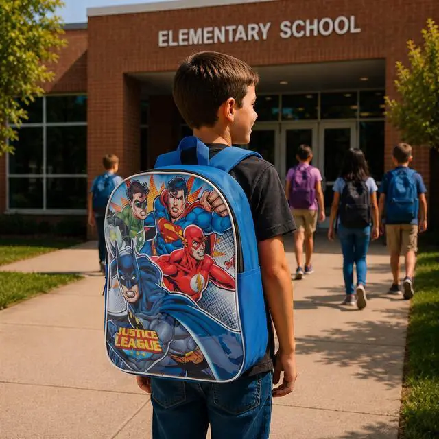 Alt view image 7 of 7 - Justice League Kids Backpack - School Backpack for Boys