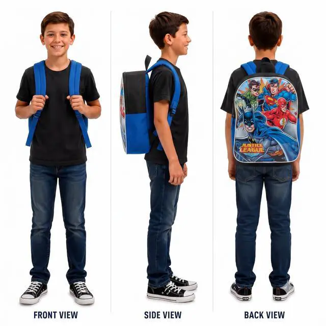 Alt view image 6 of 7 - Justice League Kids Backpack - School Backpack for Boys