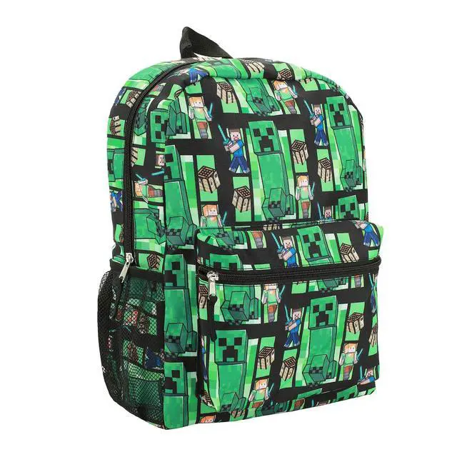 Alt view image 2 of 7 - Minecraft Creeper All-Over Print 18" Backpack