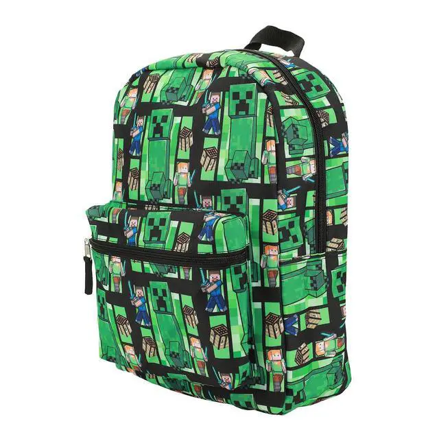 Alt view image 3 of 7 - Minecraft Creeper All-Over Print 18" Backpack