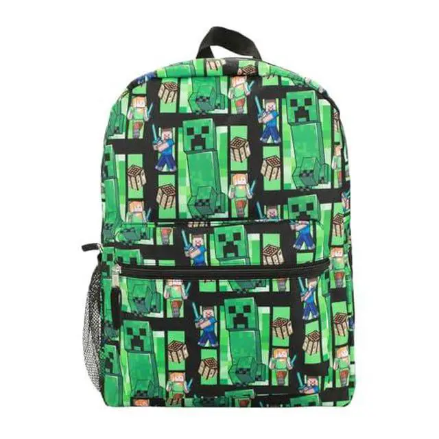 Alt view image 7 of 7 - Minecraft Creeper All-Over Print 18" Backpack