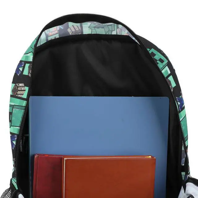 Alt view image 5 of 7 - Minecraft Creeper All-Over Print 18" Backpack