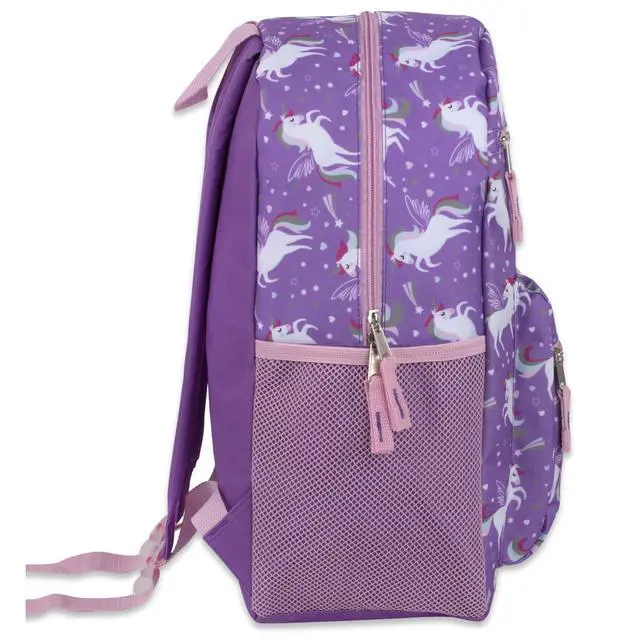 Alt view image 4 of 7 - 17 Kids Character School Backpacks Plush for Girls with Side Pockets, Padded Straps (Plush Unicorn Love)