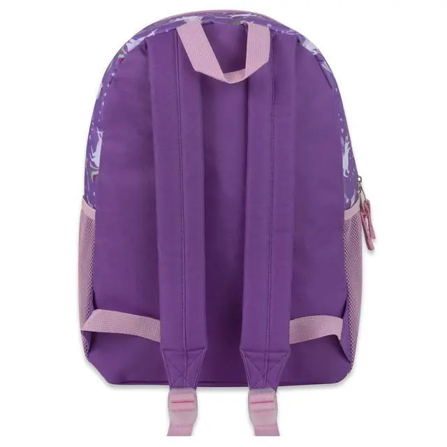 Alt view image 5 of 7 - 17 Kids Character School Backpacks Plush for Girls with Side Pockets, Padded Straps (Plush Unicorn Love)