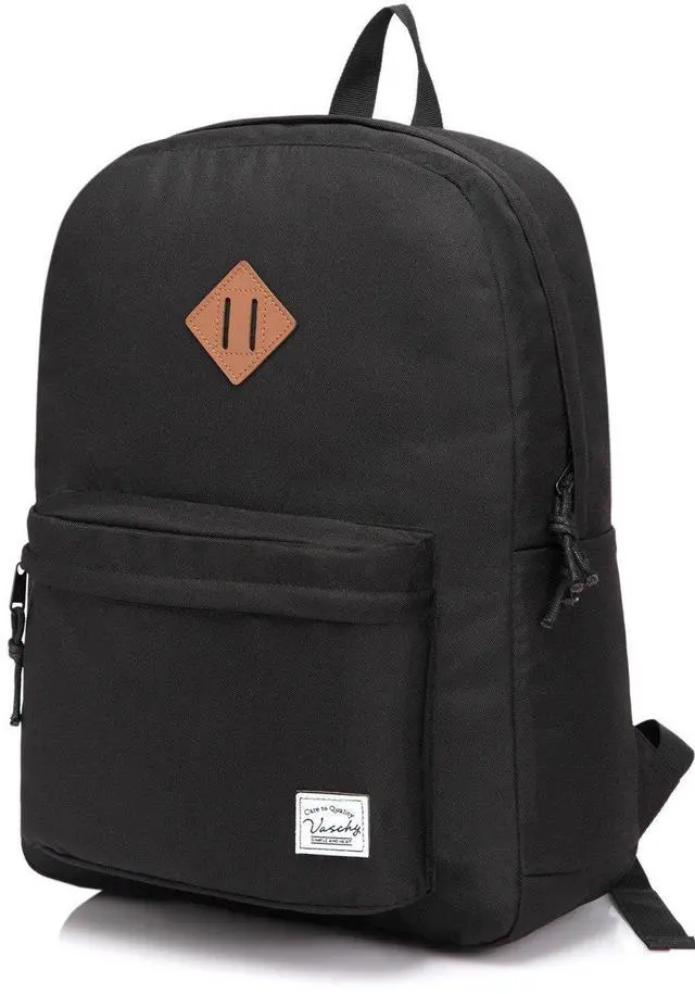 Main image of Lightweight Backpack for School, Classic Basic Water Resistant Casual Daypack for Travel with Bottle Side Pockets (Black)