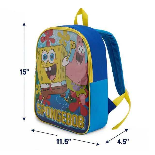 Alt view image 4 of 7 - Spongebob Squarepants Toddler Boy Backpack for Kids - Toddler Backpack with Padded Straps & Zip Compartment Little Kids - 15"