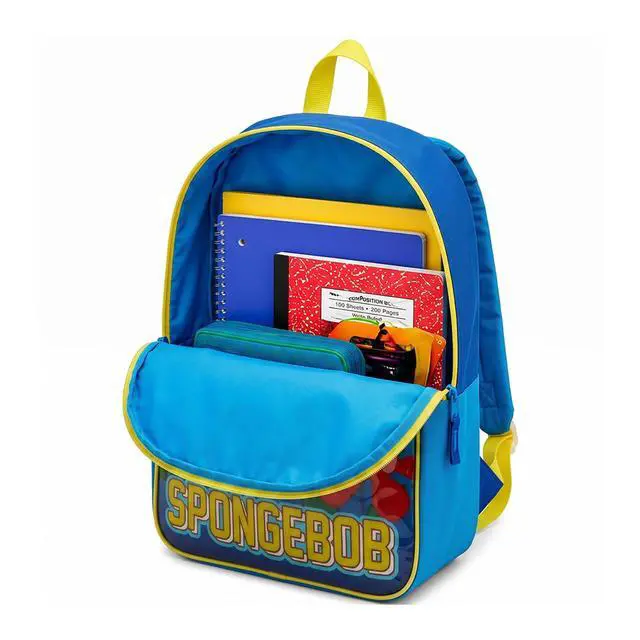 Alt view image 3 of 7 - Spongebob Squarepants Toddler Boy Backpack for Kids - Toddler Backpack with Padded Straps & Zip Compartment Little Kids - 15"