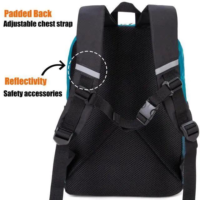 Alt view image 3 of 7 - Toddler Kids Backpack for Boys or Girls, Green Blue, 15 Inch