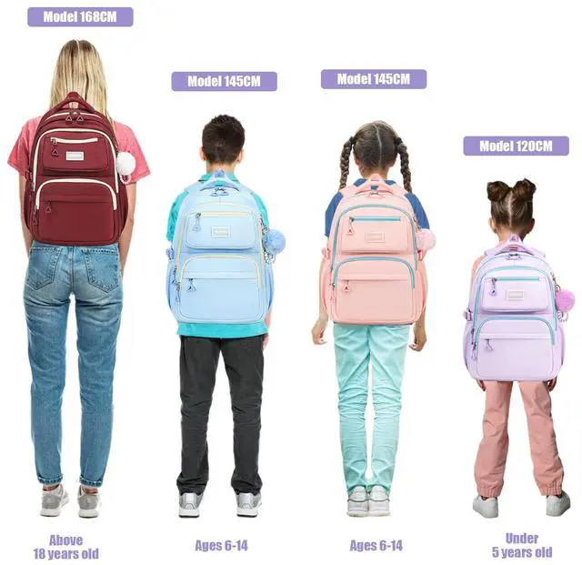 Alt view image 7 of 7 - Girls Backpacks Ages 8-10, 10-12, 12-14, Lightweight Kids Teens Bookbag Large Capacity Aesthetics Bags for Elementary Primary High School