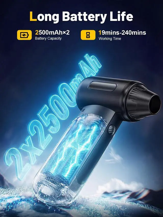 Alt view image 6 of 7 - X213 Compressed Air Duster, 130000RPM, 3-Speed Adjustable, Electric