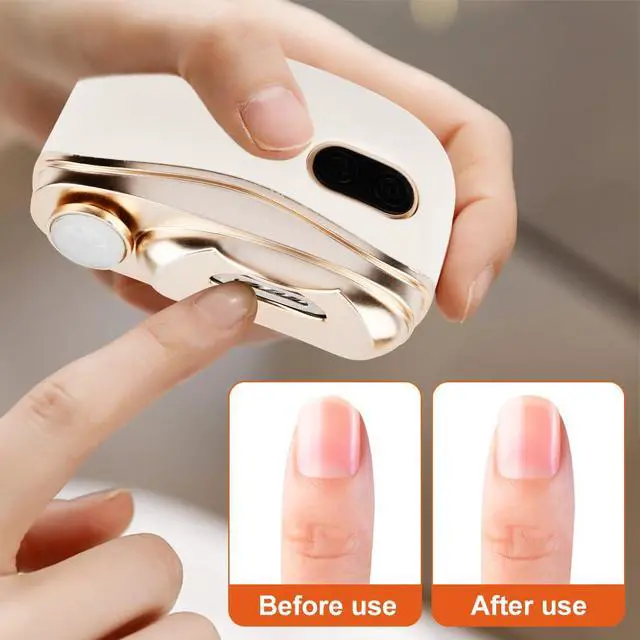 Alt view image 3 of 7 - 2 in 1 Electric Nail Clipper,2 Speed Automatic Nail Trimmer,Polishing & Nail-Scraps Storage with LED Light,Type-C USB Rechargeable Fingernail Clipper for Women Men Adult Seniors(White)