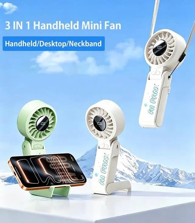 Alt view image 2 of 7 - 3 IN 1 Handheld Mini Fan - Portable Fan