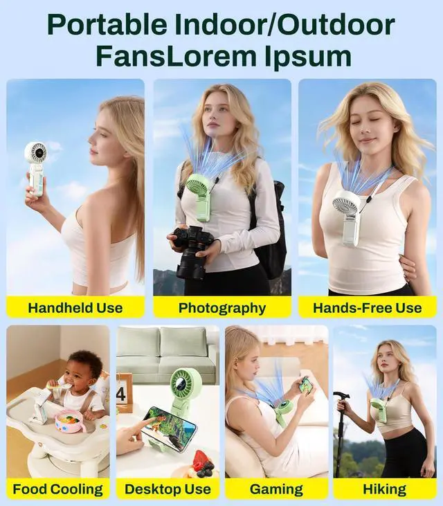 Alt view image 4 of 7 - 3 IN 1 Handheld Mini Fan - Portable Fan