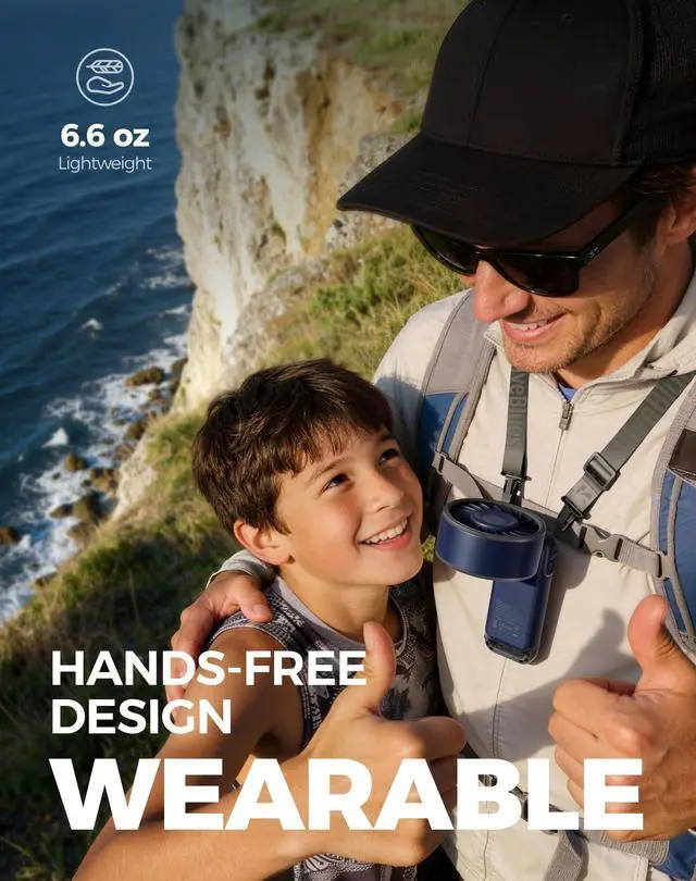 Alt view image 5 of 7 - Fanzy D6036 Portable Handheld Fan, Harbor Blue
