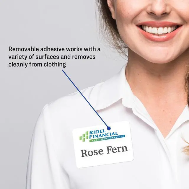 Alt view image 2 of 7 - Flexible Printable Name Tags, 2-1/3" x 3-3/8", Matte White, 160 Removable Name Badges (8395)