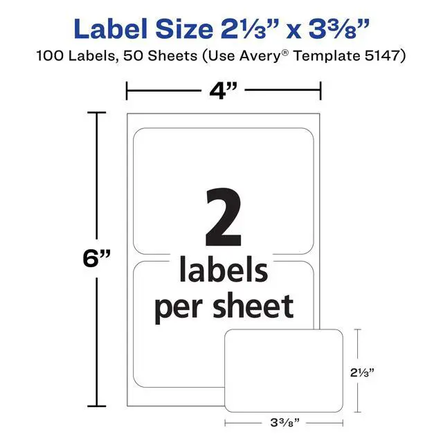 Alt view image 3 of 7 - Customizable Name Tags, 2-1/3" x 3-3/8", White, 100 Removable Name Badges (05147)