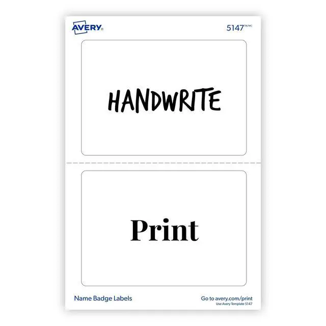 Alt view image 4 of 7 - Customizable Name Tags, 2-1/3" x 3-3/8", White, 100 Removable Name Badges (05147)