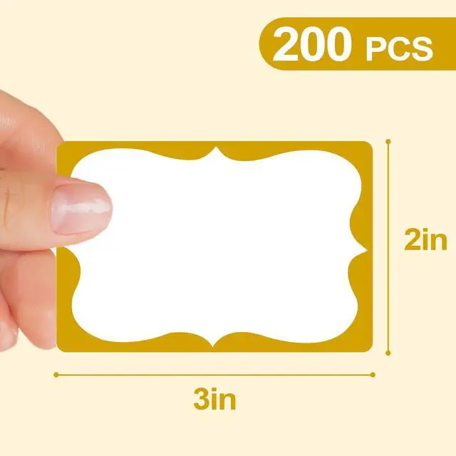 Alt view image 6 of 7 - Gold Name Tags,2"x 3" Name Tag Stickers with Gold Border 200 Pcs Adhesive Name Tags Sticker Name Badges Labels for School, Office, Home, Party, Conferences, New Year