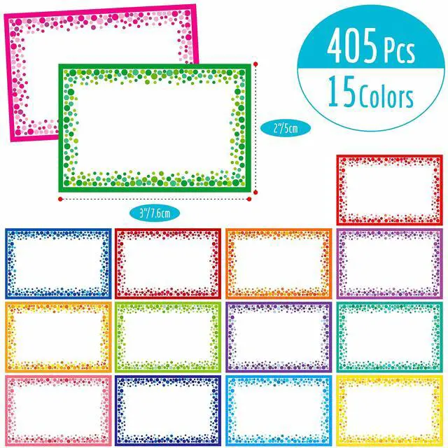 Alt view image 2 of 6 - 405pcs Name tag Labels, Colorful Name Badge with Permanent Adhesive Writable Name Tag Stickers for School Office Home (Each Measures 3" x 2")