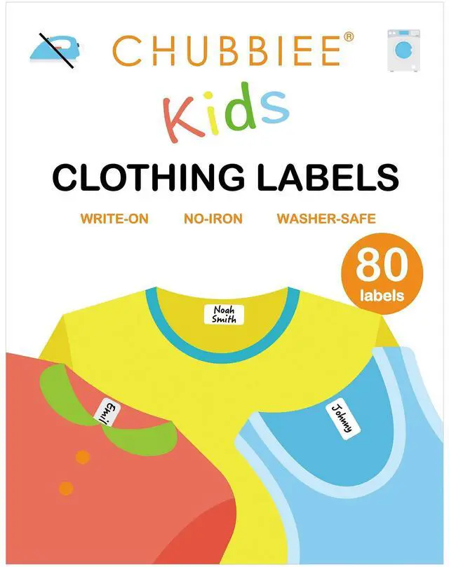 Main image of All Purpose No-Iron Kids Clothing Labels, 80-Pack