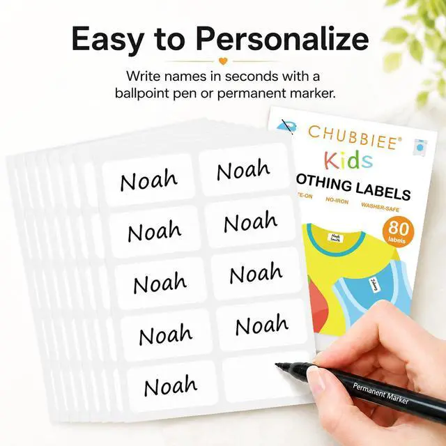 Alt view image 7 of 7 - All Purpose No-Iron Kids Clothing Labels, 80-Pack