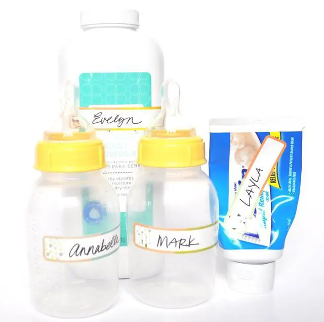 Alt view image 7 of 7 - Food Pantry Label, Write-On, Self-Laminating, Waterproof Kids Name Labels for Baby Bottles for Daycare School, Dishwasher, Freezer, Kitchen Safe (Simply Colors - Rainbow Inspired)