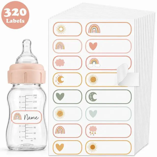 Main image of 320 Pcs Daycare Labels Waterproof Bottle Labels Kid,Boho