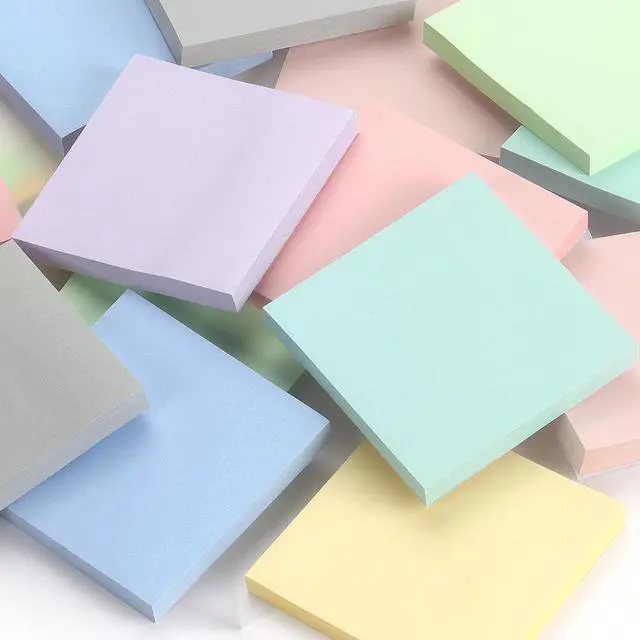Alt view image 6 of 7 - Sticky Notes 3x3 Inch, 8 Pads, Light Colors Self-Adhesive, 80 Sheets/Pad