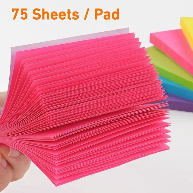 Alt view image 4 of 7 - (3600 Sheets) Sticky Notes 3x3 Inch, 48 Pads, 75 Sheets/Pad, 6 Colors