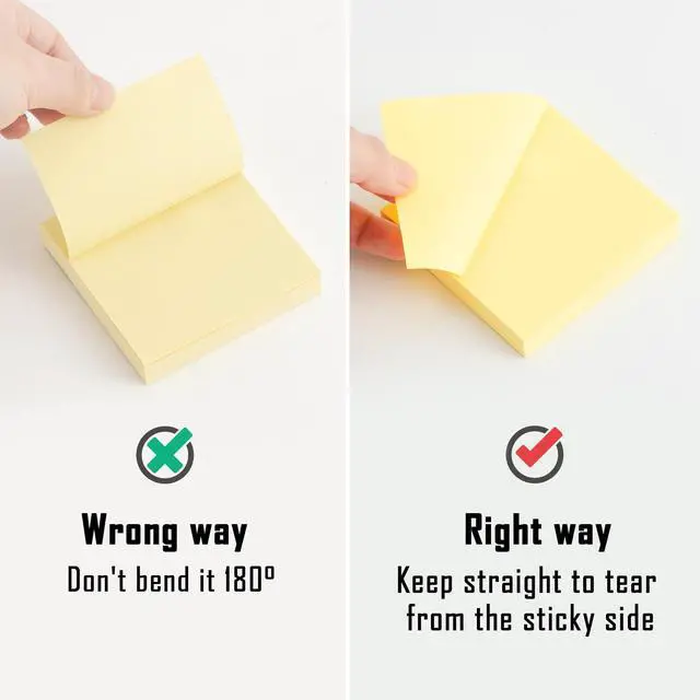 Alt view image 5 of 7 - Sticky Notes 3x3 Inches Bulk 36 Pack 3600 Sheets Colored Self-Stick Pads, 100 Sheets/Pad, 4 Bright Colors (Yellow, Green, Pink, Blue) for Office Supplies, School, Home