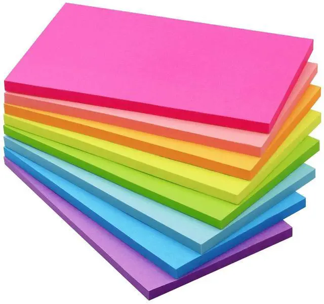 Main image of Sticky Notes 3x5 in, Bright Colors, 8 Pads, 50 Sheets/Pad Total 400 Sheets