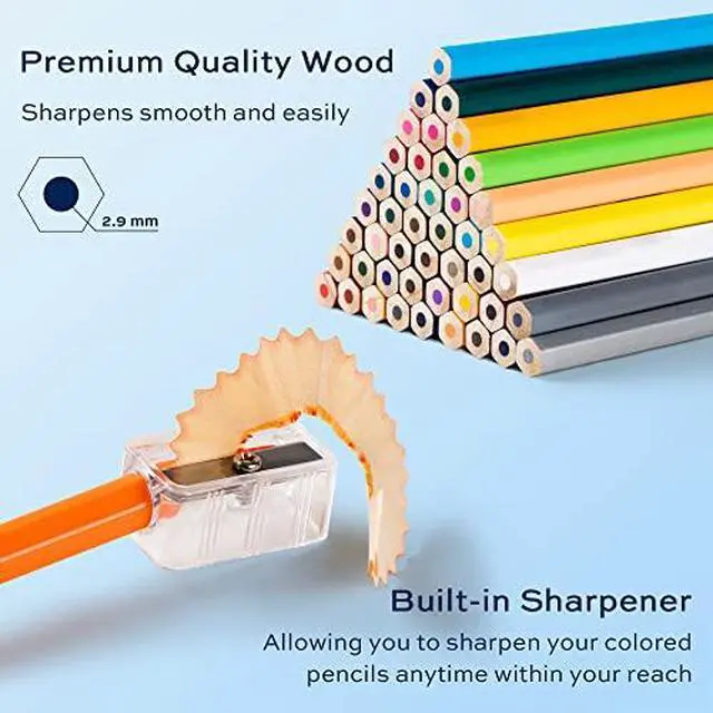 Alt view image 5 of 7 - 48 Pack Colored Pencils for Adult Coloring Books