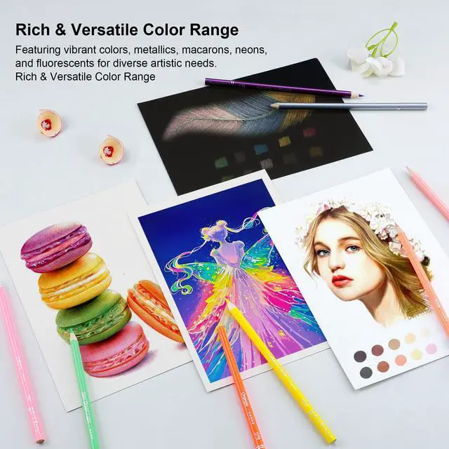 Alt view image 6 of 7 - 80 Colored Pencils Set, Oil-Based Soft Core for Adult Coloring Books, Professional Color Pencils Art Gifts for Artists, Beginners and Adults