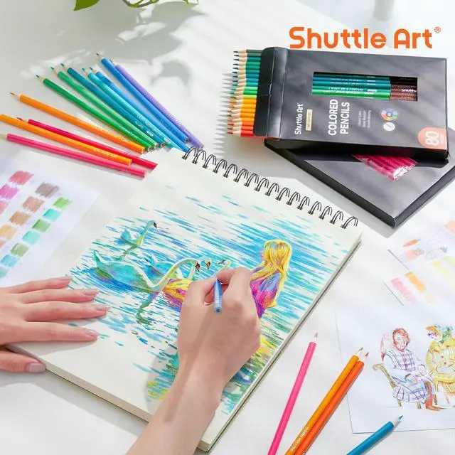 Alt view image 2 of 7 - 80 Colored Pencils, Colored Pencils for Adult Coloring, Soft Core Color Pencil, Drawing Supplies for Adults Kids Artists Beginners Drawing Coloring Sketching
