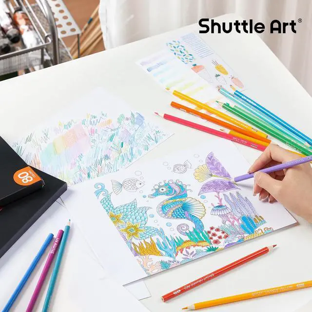 Alt view image 7 of 7 - 80 Colored Pencils, Colored Pencils for Adult Coloring, Soft Core Color Pencil, Drawing Supplies for Adults Kids Artists Beginners Drawing Coloring Sketching