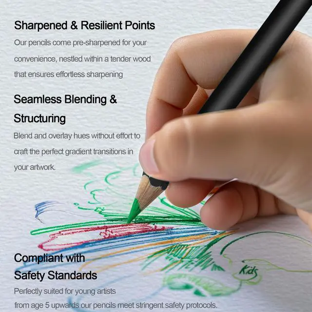 Alt view image 3 of 7 - Colored Pencils for Adults, 72-Color Pencils for Adult Coloring Books