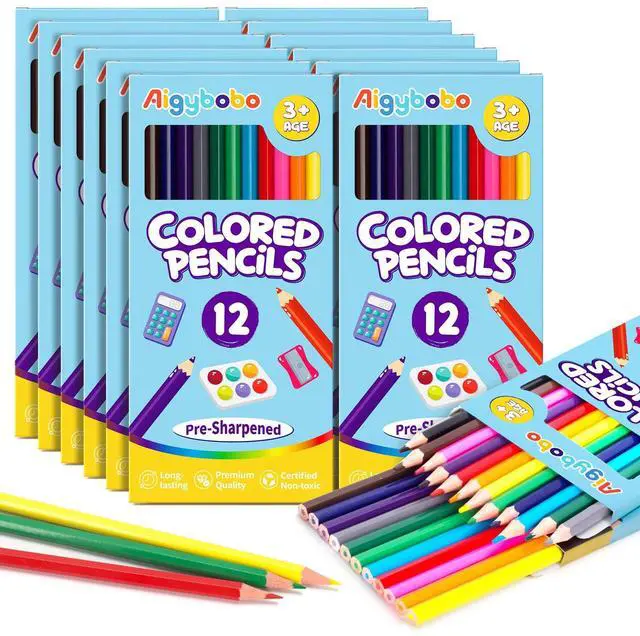 Main image of 12 Pack Colored Pencils, Color Pencils Bulk for Kids Classroom, 144 Count