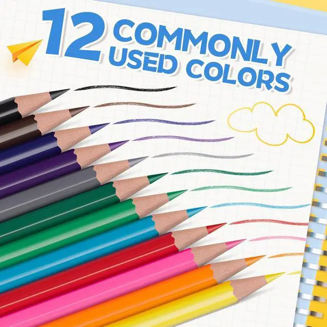 Alt view image 2 of 7 - 12 Pack Colored Pencils, Color Pencils Bulk for Kids Classroom, 144 Count